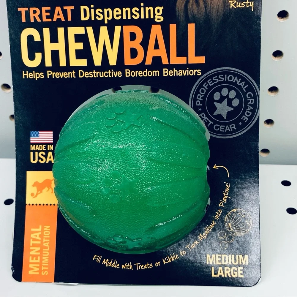 NEW STARMARK Dog Toy Treat Dispensing CHEWBALL Medium Large Green